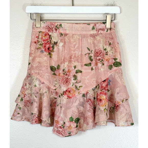 Hemant & Nandita Cross Stitch Skirt Floral Blush Coquette Fairycore Romantic, S - Picture 4 of 12
